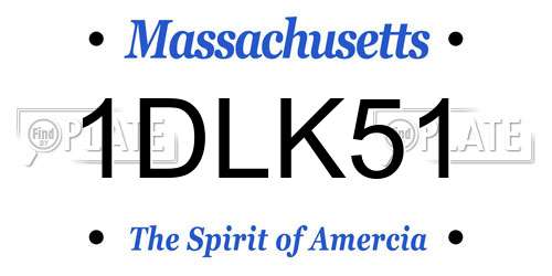 1DLK51 Massachusetts License Plate