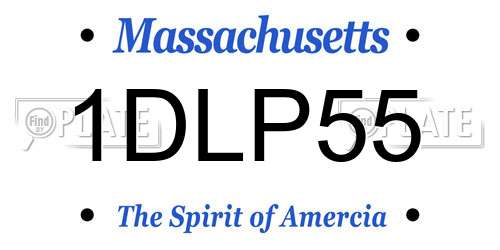 1DLP55 Massachusetts License Plate