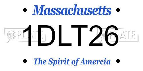 1DLT26 Massachusetts License Plate