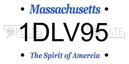1DLV95 Massachusetts License Plate