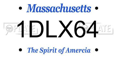 1DLX64 Massachusetts License Plate