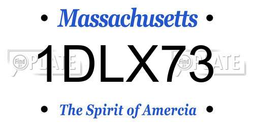 1DLX73 Massachusetts License Plate