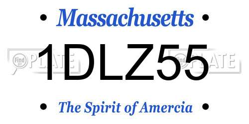 1DLZ55 Massachusetts License Plate