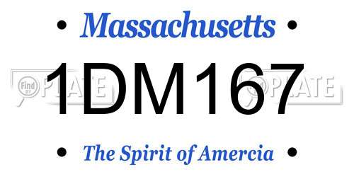 1DM167 Massachusetts License Plate