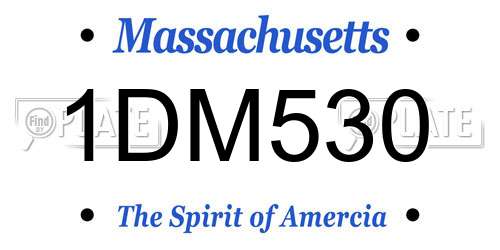 1DM530 Massachusetts License Plate