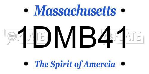 1DMB41 Massachusetts License Plate