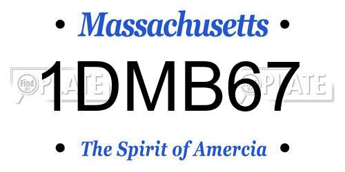 1DMB67 Massachusetts License Plate