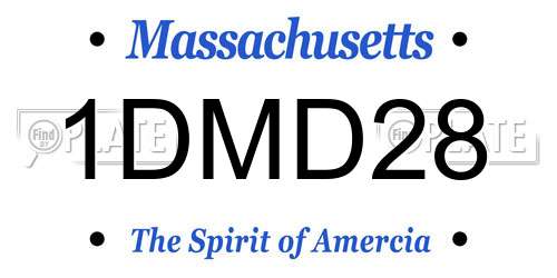1DMD28 Massachusetts License Plate