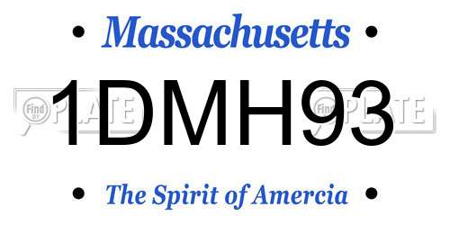 1DMH93 Massachusetts License Plate
