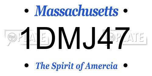 1DMJ47 Massachusetts License Plate
