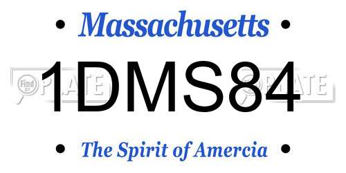 1DMS84 Massachusetts License Plate