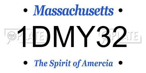 1DMY32 Massachusetts License Plate