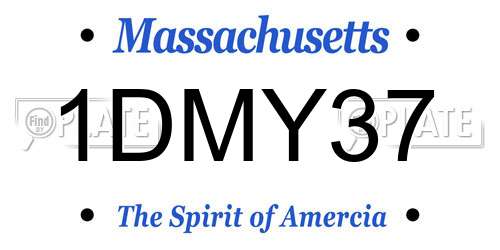 1DMY37 Massachusetts License Plate