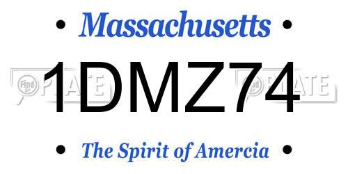 1DMZ74 Massachusetts License Plate