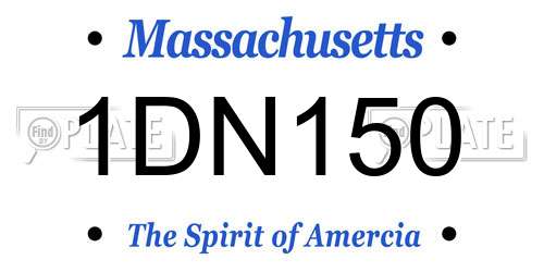 1DN150 Massachusetts License Plate