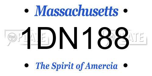 1DN188 Massachusetts License Plate