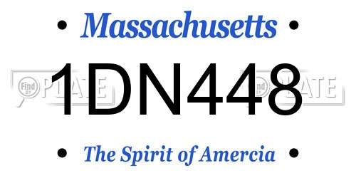 1DN448 Massachusetts License Plate