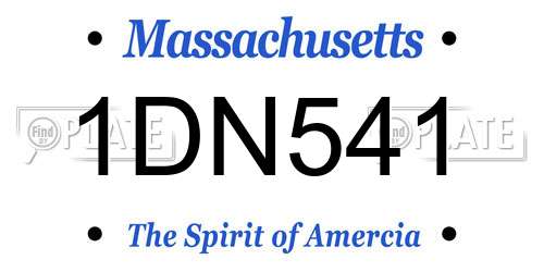 1DN541 Massachusetts License Plate