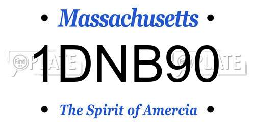 1DNB90 Massachusetts License Plate