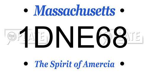 1DNE68 Massachusetts License Plate