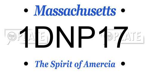 1DNP17 Massachusetts License Plate