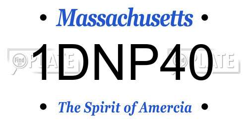 1DNP40 Massachusetts License Plate