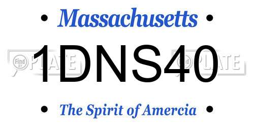 1DNS40 Massachusetts License Plate