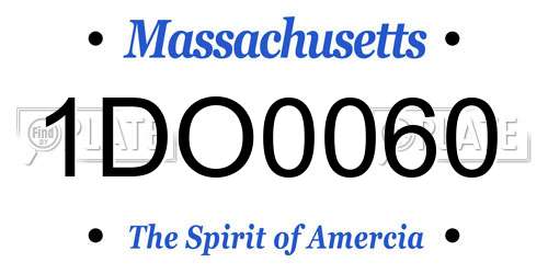 1DO0060 Massachusetts License Plate