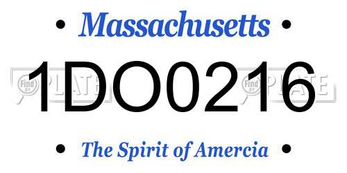 1DO0216 Massachusetts License Plate
