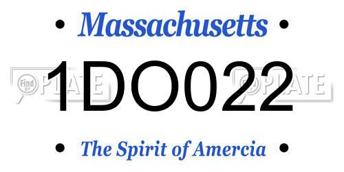 1DO022 Massachusetts License Plate