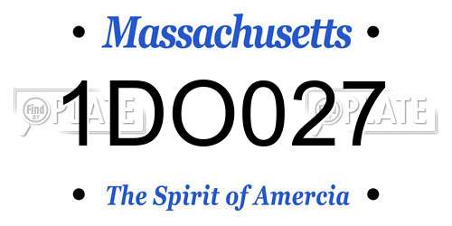 1DO027 Massachusetts License Plate