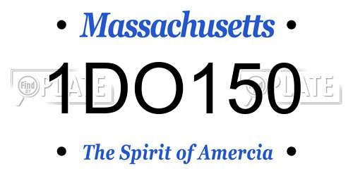 1DO150 Massachusetts License Plate