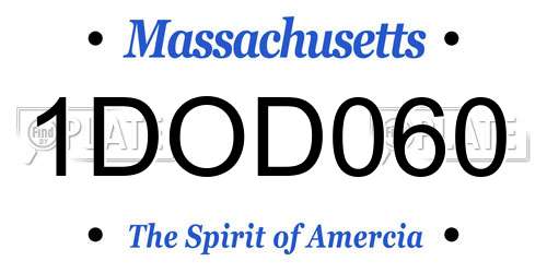 1DOD060 Massachusetts License Plate