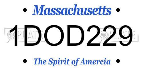 1DOD229 Massachusetts License Plate