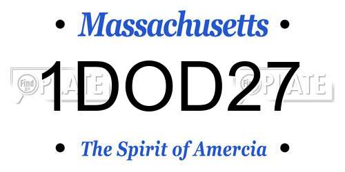 1DOD27 Massachusetts License Plate