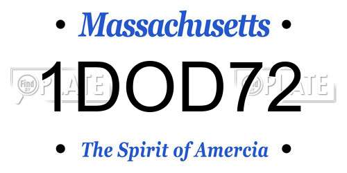 1DOD72 Massachusetts License Plate