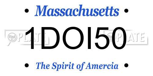 1DOI50 Massachusetts License Plate