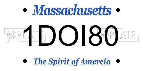 1DOI80 Massachusetts License Plate