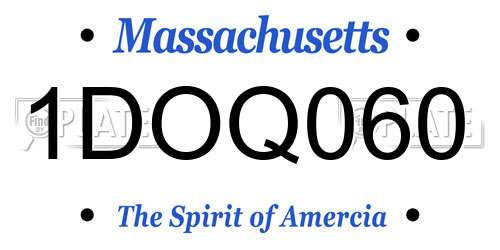 1DOQ060 Massachusetts License Plate