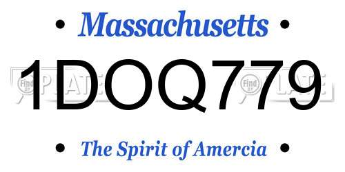 1DOQ779 Massachusetts License Plate