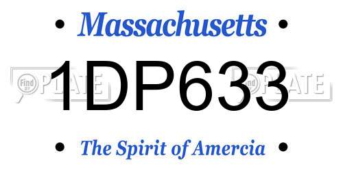 1DP633 Massachusetts License Plate
