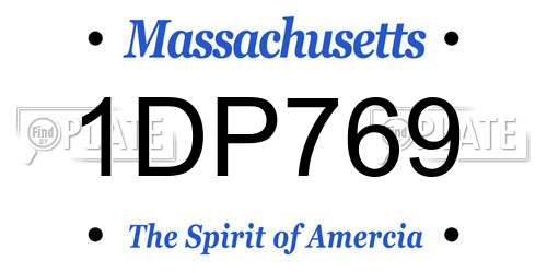 1DP769 Massachusetts License Plate