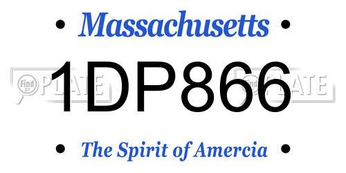 1DP866 Massachusetts License Plate