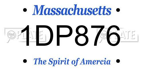 1DP876 Massachusetts License Plate
