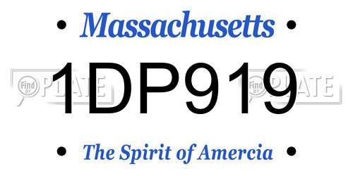 1DP919 Massachusetts License Plate