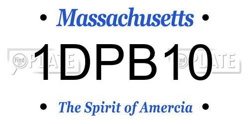 1DPB10 Massachusetts License Plate