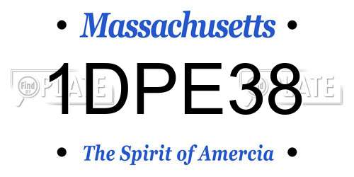 1DPE38 Massachusetts License Plate