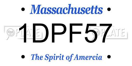 1DPF57 Massachusetts License Plate