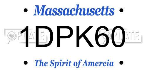 1DPK60 Massachusetts License Plate