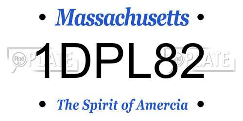 1DPL82 Massachusetts License Plate